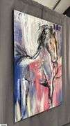 Alummoa Zumigo Equine #3, Mixed Media and Oil Painting On Canvas 35x56"