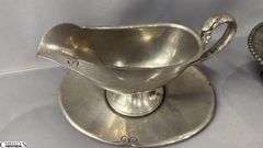 Hand Made Gravy and Tray, Plated Covered Butter Dish Some Dents