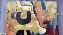 Alejandro Quenigo Q4, Acrylic Painting on Canvas, Measures 36x55"