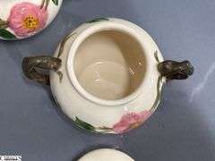 Franciscan Desert Rose Platter, Divided Dish, Salt and Pepper, Cream and Sugar, Butter Dish, Stand - 14" of platter - 10pcs
