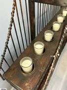 2 Metal Golden Gate 9 Flame Table Top Candle Holder Each Measure 30.5x5.5x18" Tall