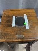 Small Vintage Accent Table With Door 13x13x27" Tall