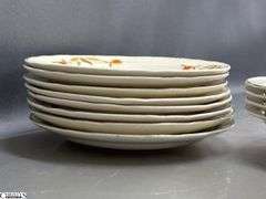 Halls Jewel Tea Saucers, Gravy Boat, Trivet, Teacups - 11" of trivet