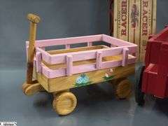 Doll Accessories, Pink Wagon, Red Racer Wooden Wagon, Enjoy Coke, and Classic Racer Sled, 13" Longest Wagon