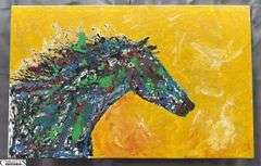 Horse in Color, Acrylic Painting By Luis Espinoza 34x54"