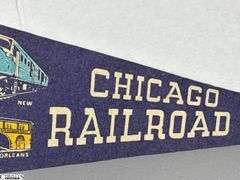 2 Pennants.  Chicago Railroad Fair "I Was There" 1949 and a Livingston, Tennessee Fishing Pennant