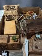 Doll House, with Furniture and Accessories, Other Minis, Some Wear, House 26"x28"