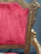 Victorian Red Upholstered Hip Rest Chair 21"x18"x39"