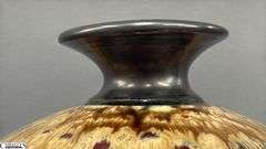 Hand Signed and Glazed Pottery Vase, 13" Tall