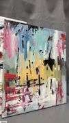 2 Abstract Paintings On Canvas By Alummoa Zumiga Each Measure 22x27"