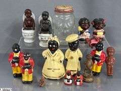 Black Americana Salt and Peppers, Aunt Jemima and Uncle Mose, Tourist Souvenirs Tallest 5"