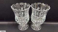 Pair of Pressed Glass Candle Sconces 7"