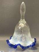 6 Ruffled Edge Glass Bells - 7" of tallest