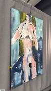 Alummoa Zumigo Abstract Nude Mixed Media and Oil Painting On Canva Measures 35.5x56.5"