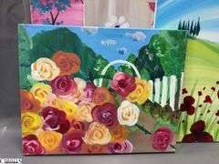 10 Canvas Paintings, Streams, Florals and Others Each Measures 16x20"