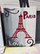 Paintings on Canvas, Paris, Red Accent, Larger 16x20"