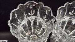 Pair of Pressed Glass Candle Sconces 7"
