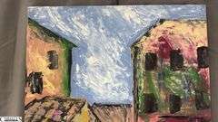 Antonio Garcia Village Streets #4, Acrylic Painting on Canvas 36x56"