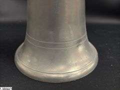 2 Early English Pewter Steins 13" Tallest