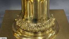 Two Brass Column Style Candle Sticks With Square Bases 16.5" 16.5"