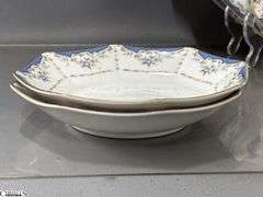 Seizan "Mood Indigo" Floral Motif China - Approx 40 pcs - 11.5" of largest piece