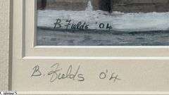 B. Fields Framed Cathedral Print, Appears Signed By The Artist Frame Measures 17..5x15.5"