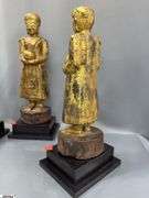 6 Southeast Asian Gilt Wood Buddhas Some Wear Tallest 17.5"