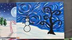 20pcs Painting Party Canvases Winter, Snowmen, Christmas Scenes 11x14"