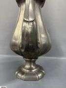 James Dixon and Sons Pewter Footed Pitcher With Painted Wood Handle 13"