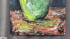 Antonio Garcia Pear Impressionistic Acrylic Painting on Canvas 36x56"