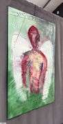 Green Angel, Mixed Media and Oil Painting on Canvas By Alummoa Zumigo 36x56"