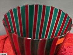 Singed Red and Green Vase, Holiday Placemats, Cloth Napkins, Table Cover