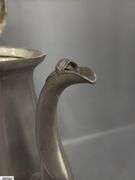 James Dixon and Sons Pewter Footed Pitcher With Painted Wood Handle 13"