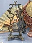 Chinese Dinner Gong, Figurines, Fans, Doll In Case 11"