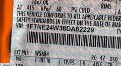 2008  FORD  E-250 • Towed • Will Jump Start • ODO Shows 111,080