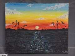 10 Painting Party Canvas Paintings, Sunsets, Water Landscape, Beach Themes, 16x20"