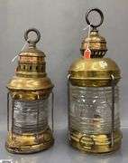 2 Nautical Lanterns, Some Wear, Missing One Insert Tallest One 16"