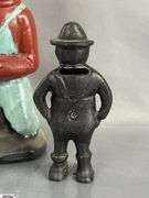 Black Americana Kneeling Boy 9", Give Me A Penny Bank