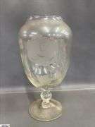 Crystal Lidded Dish, Basket, Footed Vase, Decanter, Some Wear 10"