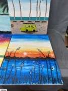 10 Painting Party Canvases Beach Scenes Mostly Each Measures 16x20"
