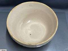2 Crock Stoneware Mixing Bowls - 11" x 5" of largest
