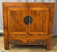 Vintage Chinese Double Door Cabinet 34x21x34" Tall, Missing Locking Pin