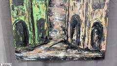 Antonio Garcia Village Streets #1, Acrylic Painting On Canvas 35x56"