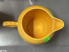 11pcs Fiesta Yellow Dishes - Charger Platters, Large Disk Pitcher, Saucers, Plate, 2 Pint Pitcher- 14" of largest