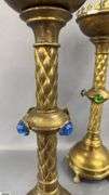 Gothic Revival Style Brass Pricket Candle Sticks 16"
