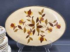 Halls Jewel Tea Saucers, Gravy Boat, Trivet, Teacups - 11" of trivet