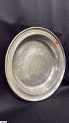 Pewter Basin Bowl Has Mark That is Slightly Worn Off 16" Across 2.5" Tall