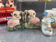 Vintage Salt and Peppers, Figurines, Bell, Toothpick Holder, Some Wear and Dusty