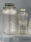 Bottles, Banks, Lincoln Bottle Bank, New England Piggy Bank, Grapette Family Beverage J.W, Dants Tip Bottle, Mexsana Skin Cream Jar