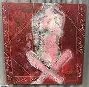 Alummoa Zumigo Abstract Nude Mixed Media and Oil Painting on Canvas 55x56"